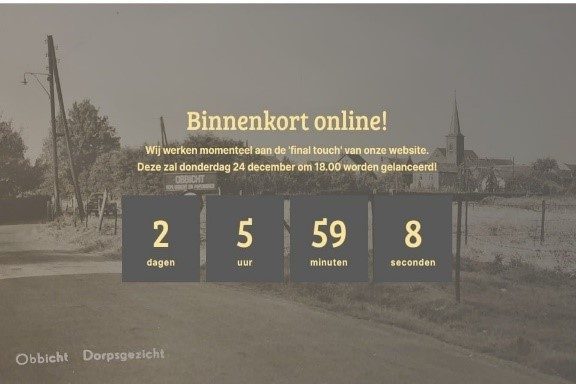 website aankondiging